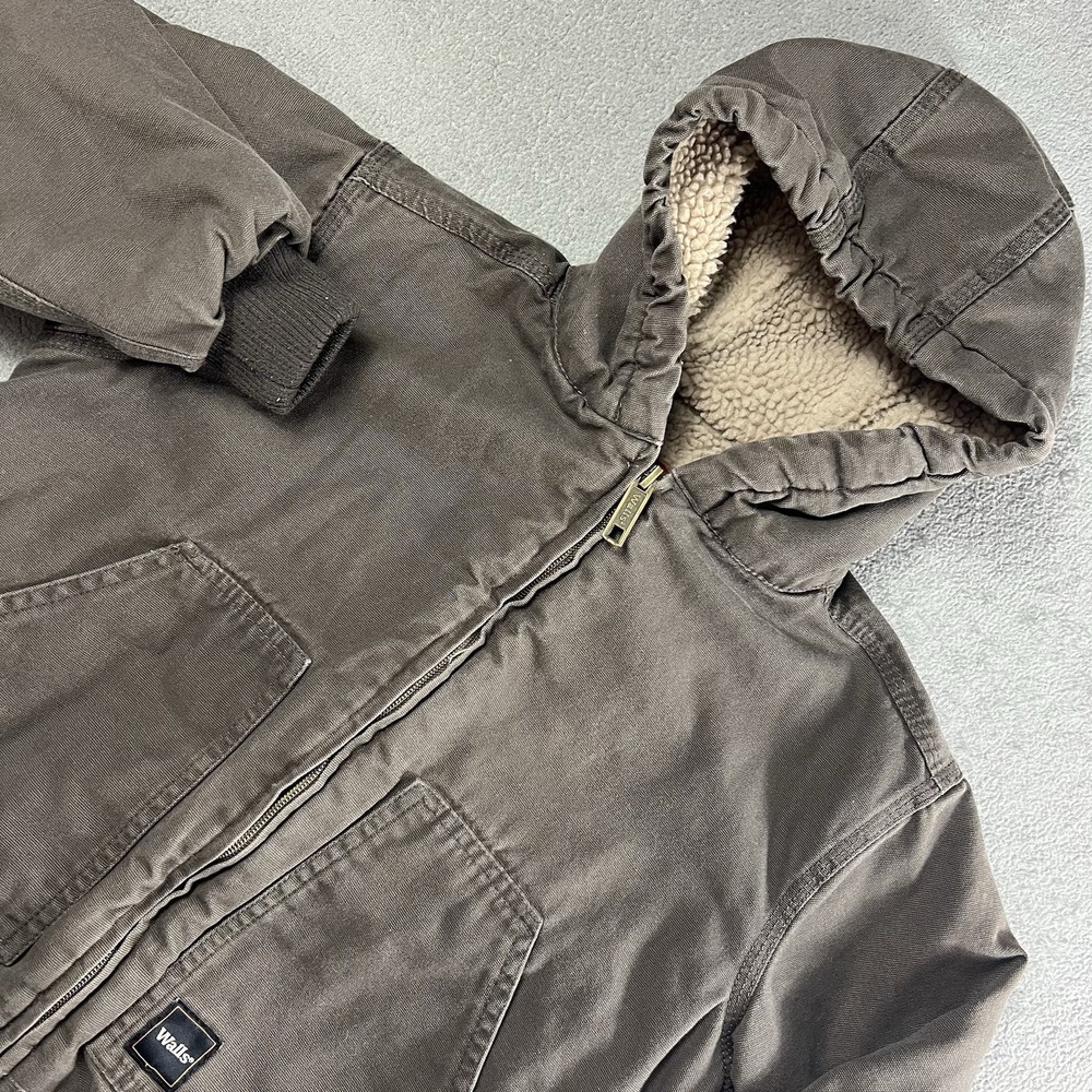Vintage Walls Blizzard Pruf Jacket YOUTH M Sherpa Lined Canvas Carhartt Style